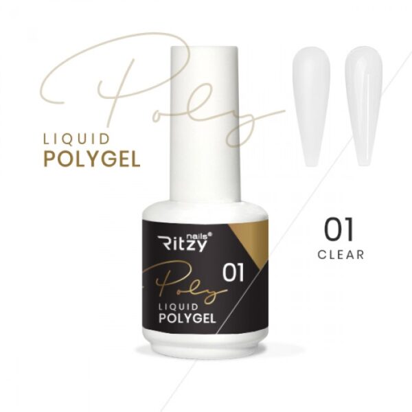 RITZY Nails Liquid POLYGEL 01 Läbipaistev 15ml