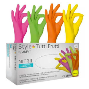 TUTTI FRUTTI Style ühekordsed puudrivabad nitriilkindad 96tk erinevad suurused